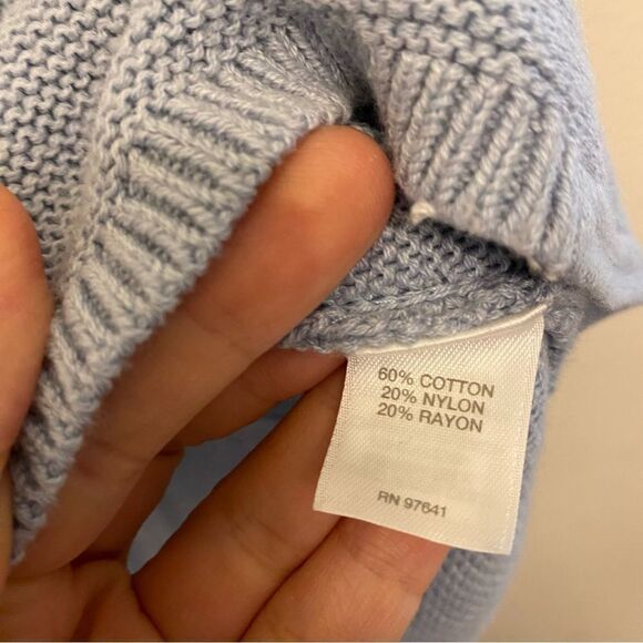 J. Jill light blue long tunic sweater round hem sweater scoop neck waffle knit S - Picture 7 of 7